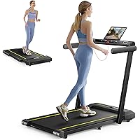 Tapis Roulant Elettrico Pieghevole, 16 km/h Home Treadmill, 2 in 1 Tapis Roulant Sotto Scrivania, Doppio Display LED, 12 Prog