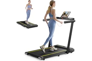 ‎TOPUTURE Elektrisches Laufband, zusammenklappbar, 16 km/h Home Treadmill, 2-in-1 Laufband unter Schreibtisch, Doppel-LED-Display, 12 Programme, Herzfrequenz, App und Fernbedienung, Garantie und Unterstützung