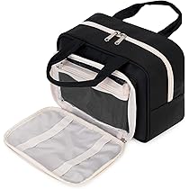 Grande Trousse De Maquillage De Voyage à Suspendre Pour Femme – Trousse De Toilette De Voyage Et De Maquillage Avec De Nombreuses Poches (fleurs Azures