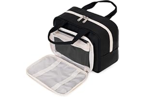 NARWEY Kulturtasche Damen Gross kulturbeutel Kosmetiktasche Damen Groß Waschtasche Make up Tasche für Herren & Volle Größe (Schwarz)