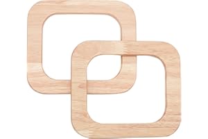 CHGCRAFT 2 asas de madera para cartera, asas de madera de trigo, cuadradas, de repuesto para bolsa de bricolaje, 5.8 x 5 x 0.4 pulgadas
