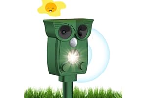 MOONSSY Ultrasonic Cat Repeller, Solar Powered Animal Scarer Repellent for Garden, Waterproof Pest Repeller with PIR Motion Sensor, High Sensitive Animal Repeller for Cat, Dog, Skunks, Squirrel Etc