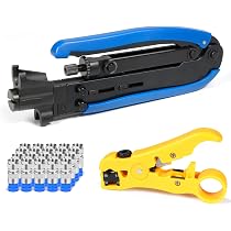 TLS.eagle Coax Cable Crimper Coaxial Compression Tool Kit Adjustable Wire Stripper With F RG6...