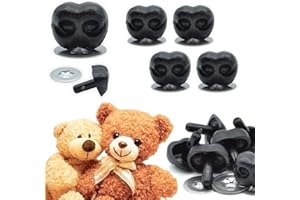celloexpress 25mm x 19mm Black Animal/Dog NOSES with Metal Backs - Teddy Bear & Soft Toy Making Detailed Noses - Pack of 4