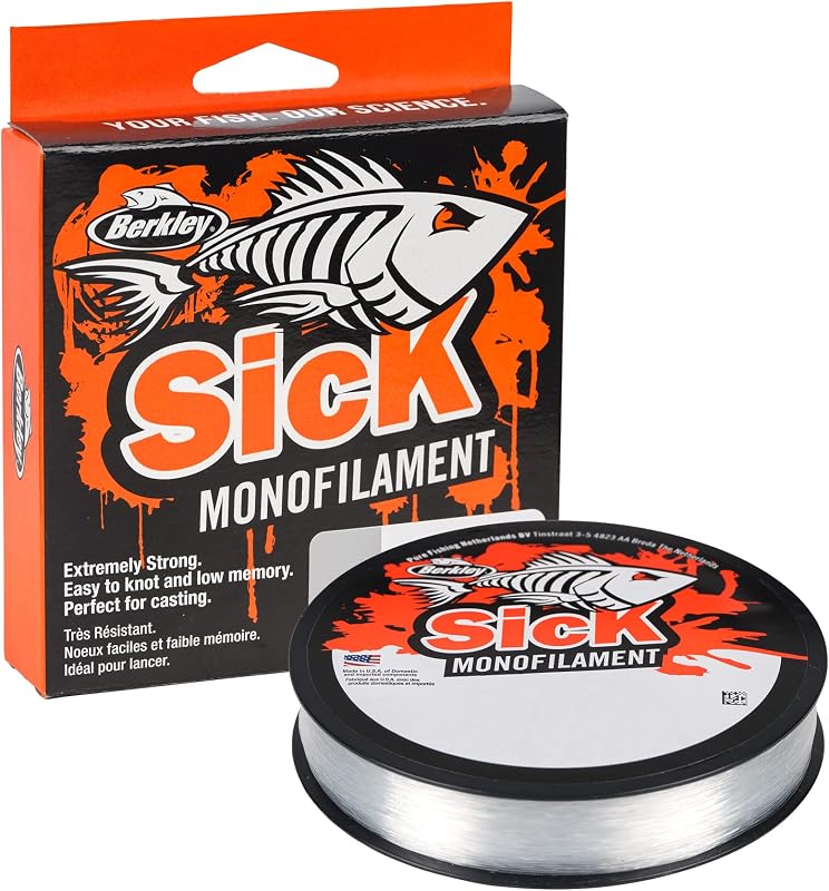 Berkley Sick Nylon-Angelschnur – Monofil-Angelschnur mit geringer Dehnung, wenig Drall, abriebfest und perfekt zum Süßwasser- oder Meeresangeln