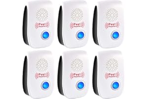 PUTAII Antizanzare Ultrasuoni, 6 Pack Repellente Ultrasuoni Anti zanzare, Efficace Repellente ad Ultrasuoni Elettromagnetico, Elettrico Ultrasuoni Antizanzare per Anti Zanzare, Roditori, Ragni, Formiche