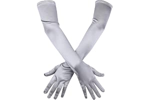 SAVITA Long Elbow Satin Gloves, Stretchy 21 tum 1920-talet operahandskar för kvällsdansfester
