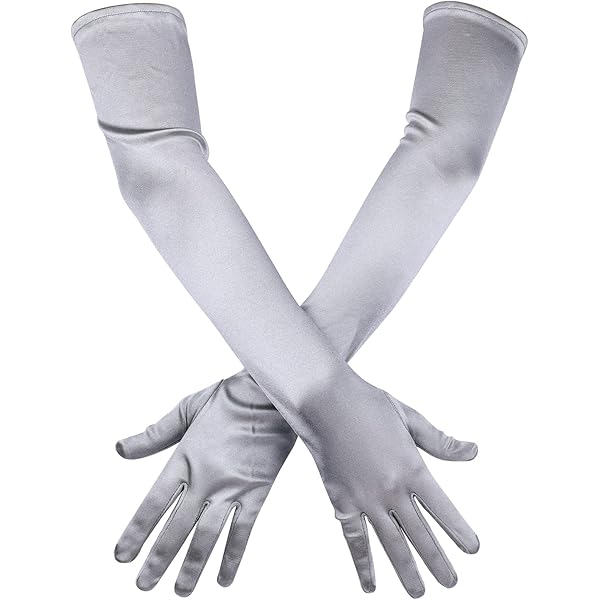 BABEYOND Satijnen handschoenen voor dames, ellebooghandschoenen, flapperhandschoenen, jaren 20, accessoires voor Great Gatsby-feesten, operabezoeken, ballen, verjaardagsfeesten, lichtlila, 70
