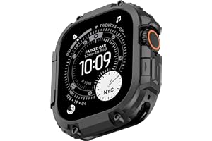 Amizee 2-i-1 Metal Armor-fodral kompatibelt med Apple Watch Ultra 3/2/1 49 mm, med baksida, militärklassat robust skyddsskal