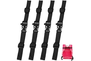 MVPACKEEY 4 Pcs Backpack Universal Chest Belt Adjustable Sternum Strap Support for Backpack,Nylon Rucksack Chest Strap with Quick Release Buckle for Outdoor Hiking,Jogging,Biking(Black)