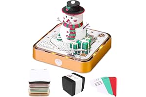 SZHHRXI 2026 Calendrier 3D de Bureau, Bloc Note 3D D'art À Déchirer, Déchirable Calendrier con Lumière, 3D Papier Sculpture Memo Pad, Cadeaux Créatifs, Décoration DIY de Bureau à la Maison (Bonhomme de neige)