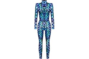 Ocean Plus Femme Halloween Squelette Numérique Combinaison Slim Coupe Manches Longues Collant Une Pièce