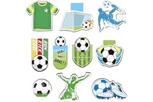 GEBETTER 10 Stück Magnetische Lesezeichen Fußball Kinder Fussball Mitbringsel Kleine Geschenke für Jungen Schüler Freund Fußballfans Buchliebhaber Magnet Seite Marker für Schule Einschulung Schulanfang