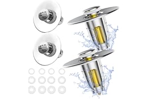 TRHILLSBRAD Korek do umywalki, 2 sztuki, uniwersalny korek spustowy do zlewu 26 do 45 mm, zestaw odpływowy, korek do umywalki, korek do wanny