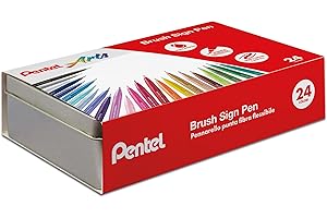 Pentel SES15C Brush Sign Pen confezione regalo in metallo con 24 colori