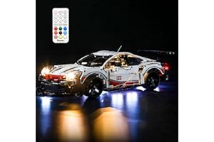 BRIKSMAX Zestaw oświetlenia LED do LEGO Technic Porsche 911 RSR - kompatybilny z modelem klocków Lego 42096 - nie zawiera zestawu Lego..