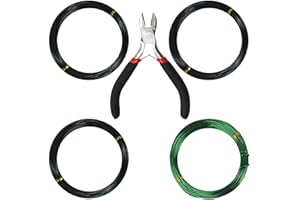 Kebinfen® Bonsai Draht Aluminium für Bonsai Baum, mit Schneidzange - Größe 1,0mm / 1,5mm / 2,0mm (Jede Größe 32ft / 10m), Anti-Korrosions und Rostbeständig