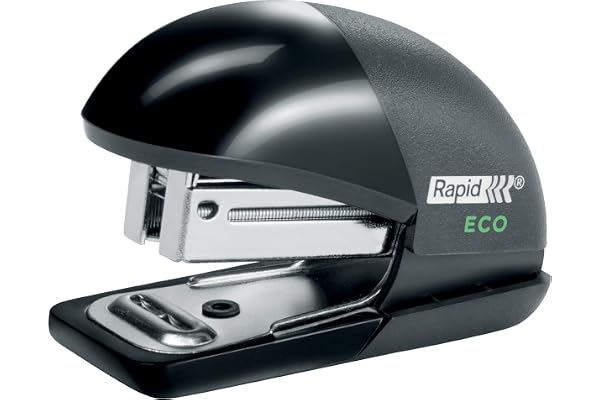 RAPID ECO - Mini-Agrafeuse de Bureau en Plastique Recyclé, pour Maison / Bureau / École, Format Voyage, Gamme ECO, coloris Noir, 24846201