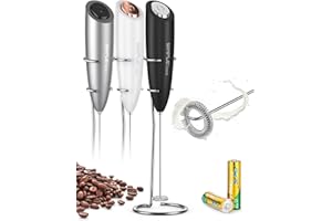‎SIMPLETASTE SIMPLETASTE Milchaufschäumer Elektrisch, Handheld Schaumbereiter mit 2 Batterie und Stab, Milk Frother für Cappuccino, Kugelsicherer Kaffee, Latte