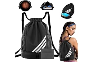 WDJLNZB Zaino Sacca Sportiva, Sacche Palestra Zaino Coulisse, Borsa Coulisse Impermeabile Sacche Sportivo per Basket, Zainetto da Palestra alla Moda per Viaggio,Secco-bagnato Separato Zaino Calcio