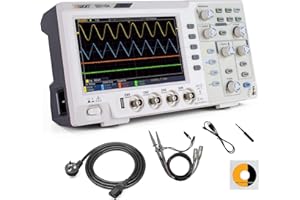 OWON Osciloscopio digital SDS1104 de 100 MHz, decodificador estándar de 1GS/s de 4 canales, osciloscopio de almacenamiento digital LCD de 7 pulgadas compatible con SCPI, y LabVIEW