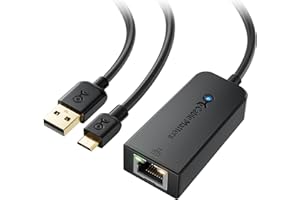 Cable Matters Adapter Micro USB do Ethernet do 480 Mb/s dla urządzeń do transmisji strumieniowej, w tym Chromecast, Google Home Mini i nie tylko - niezgodny z urządzeniem Roku