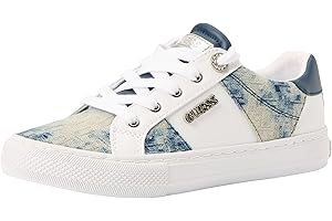 GUESS Damskie buty sportowe Loven, Srebrny Multi Skóra, 38.5 EU