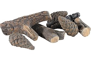 Carlo Milano pila Decorazione: Rami Decorativi e pigne per stufe a bioetanolo, 10 Pezzi (Decorazione Legna pila)