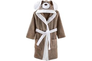 ELY PARKER Albornoz de Baño Niños y Niñas, Tela de Toalla de Algodón Turco, con Capucha, Animal, Súper Suave, Absorbente, Cómodo, Grueso