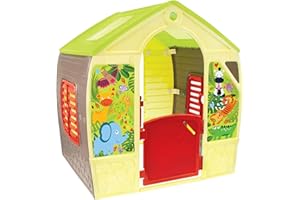Mochtoys Spielhaus Kinder - Gartenhaus für Außen und Innen, Kunststoff Kinderspielhaus Für Garten Draußen, 102x88x108 cm