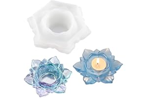 Xinstroe Candle Moulds,Lotus Resin Mould, Resin Candle Holder Molds Candle Holders Flower Resin Mould for Epoxy Resin Craft for DIY Jewelry Box, Candy Storage Box Home Table Ornament Decoration