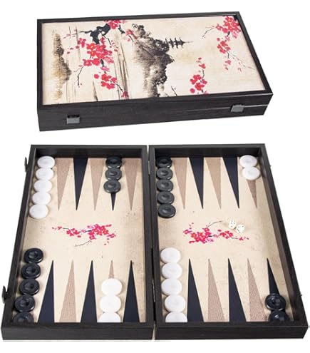 Uber Walnut Burl Backgammon Set U2013 Quality Walnut Burl Backgammon Boards With Natural Pattern And Knotting Detail 47 5 X 60 X 3 75cm When Open Includes 30 Light And Dark Olive Wood Counters 4 Standa