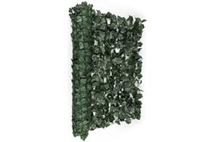 blumfeldt Fency Dark Ivy - Sichtschutz, Windschutz, Lärmschutz, 300 x 100 cm, Efeublätter, hohe Blickdichte, kunststoffummanteltes Gitternetz, 6 x 6 cm Maschenweite, dunkelgrün