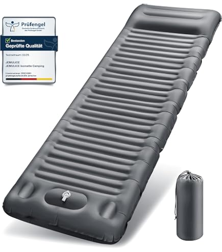 Matelas Camping Autogonflant KIMIGO – 200x70 Cm, Avec Oreillers Et Masque, Pompe à Pied Intégrée