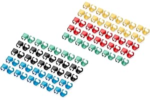 DIGITUS Clips de Couleur pour câbles Patch RJ45 - Organisation par Couleur des câbles réseau - 5X 20 pièces - pour câbles LAN Cat 5e, Cat 6 & Cat 6A - AWG 24/7 à 27/7 - Multicolore