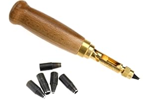 Be In Your Mind Automatic Hole Punch Cutter Leather Tool with 6 Tips Size 1.5-4mm for Sewing Leather Art Paper Craft DIY