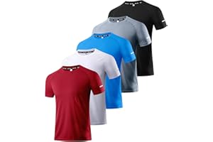 Boyzn 1, 3, 5 or 7 Pack Men's Workout Running Shirts, Dry Fit Moisture Wicking T-Shirt, Gym Athletic Short Sleeve Tee Shirts