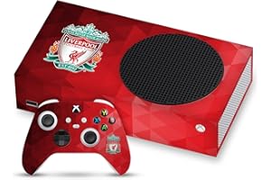 Head Case Designs Officially Licensed Liverpool Football Club Crest Red Geometric Art Vinyl Sticker Gaming Skin Decal Cover Compatible With Xbox Series S Console and Controller Bundle
