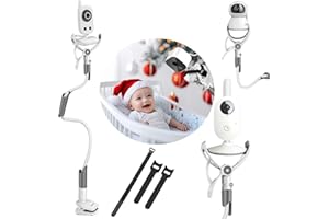 BURNNOVE Supporto Universale Baby Monitor, Supporto Universale a Collo di Cigno, Montare la Mensola Senza Forare 85cm Compatibile con la Maggior Parte dei Baby Monitor e dei Telefoni