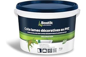 Bostik - Colle Lames Décoratives en PVC - Colle lambris PVC - Application murale - Intérieur & Extérieur - Seau 3kg - Blanc
