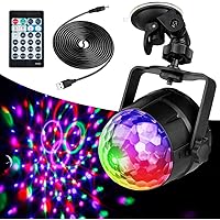 Anpro Disco Lights, Sound-aktivierte LED Disco Ball Lights mit 4 m USB-Kabel und Saughalterung, ferngesteuerte Party…