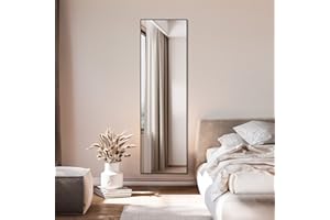 ‎BD-BAODE BD-Baode Ganzkörperspiegel Schwarz Spiegel 160 x 40 cm Standspiegel und Wandspiegel 2 in 1,HD Groß Garderobenspiegel Rechteckiger Rechter Winkel für Schlafzimmer Badezimmer Wohnzimmer