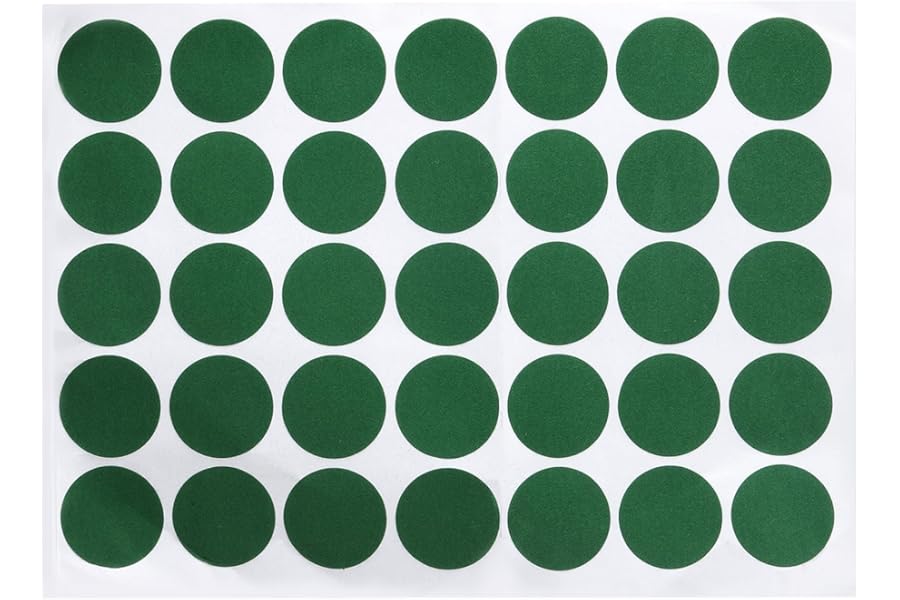 PATIKIL Billiard Cloth Repair Stickers 35mm, 35Pcs/1 Sheet Cloth Snooker Spots Patches Billiard Table Cloth Protector Pool Accessories, Green