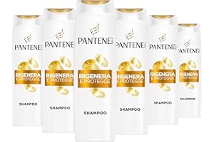 Pantene Pro-V Shampoo Rigenera E Protegge Capelli Deboli, Secchi, Danneggiati. Protegge i Legami del Capello. Senza Siliconi, Olio Minerale e Coloranti. Active Nutri-Plex 6x300ml