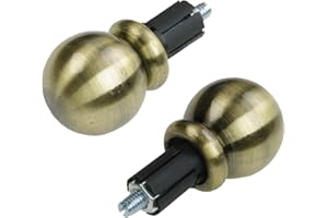 Liedeco Endstück, Endknopf Kugel 16 mm ø Esperanca | schwarz-Messing | 2 Stück