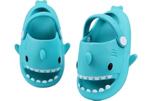 LAKIGE Pantuflas de tiburón para niños y niñas, antideslizantes, para playa, piscina, ducha y baño
