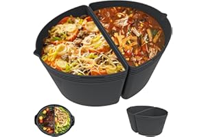 FROVEN Slow Cooker Liners Silicone Divider Inserts 4 QT Oval & Round Cooker, Safe Food Cooking Liner, Wiederverwendbar, Spülmaschinenfest, Trennwand für 4 Quart Slow Cookers Küchenzubehör (grau)