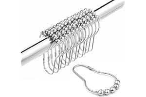 MAGNESIS Shower Curtain Hooks,Curtain Hooks Rings for shower curtain (14 Pack )