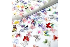 Irikdescia Lot de 80 Papillons Colorés en Résine - Décoration Miniature pour Bricolage, Ongles et Fête - Breloques en Résine