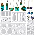 ZQYSING 4 Pack Island Resin Pendant Molds, Pendant Silicone Molds Jewelry Resin Casting Molds for Earrings Necklace Keychains Uv Resin Ocean Style Epoxy